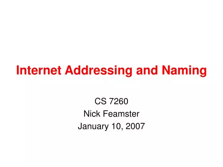 internet addressing and naming