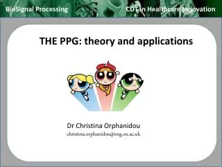 THE PPG: theory and applications