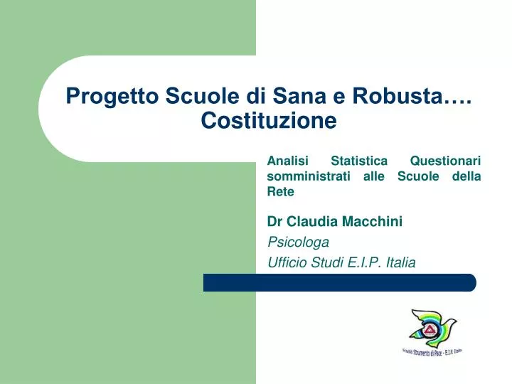 progetto scuole di sana e robusta costituzione