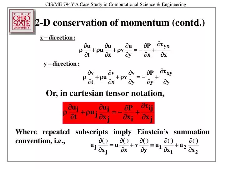 2 d conservation of momentum contd