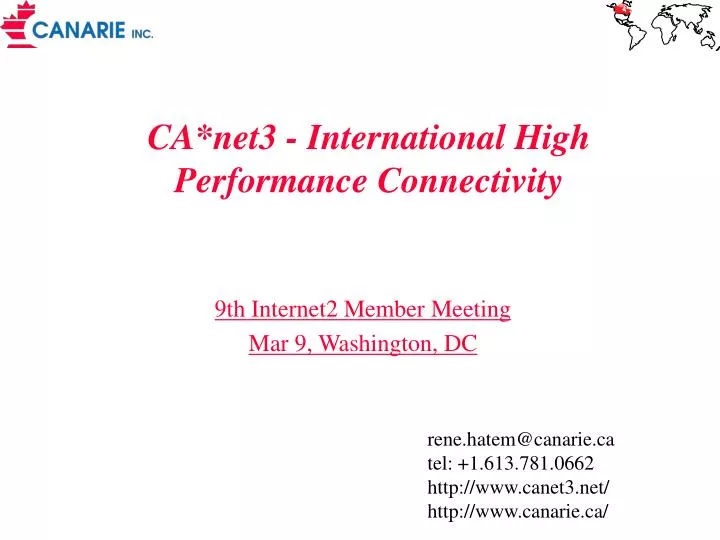 ca net3 international high performance connectivity