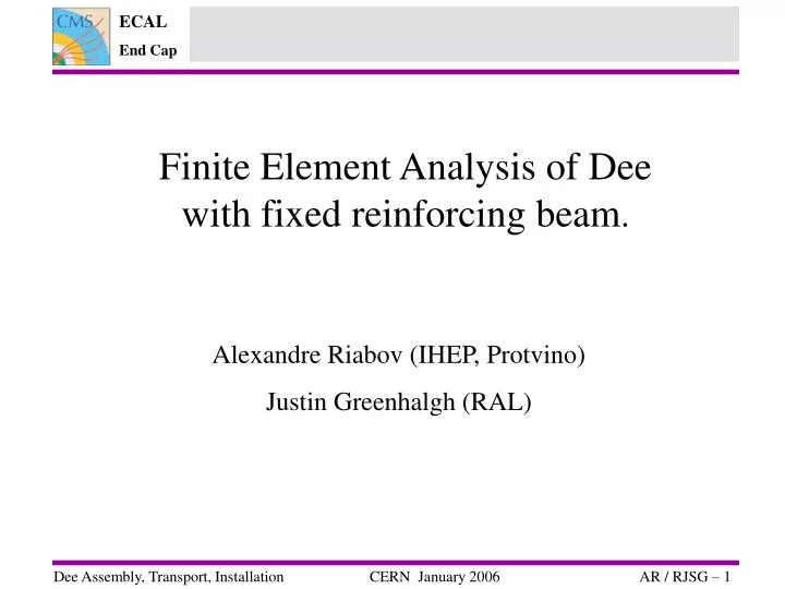 finite element analysis of dee with fixed reinforcing beam
