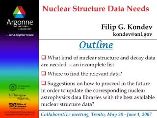 Nuclear Structure Data Needs
