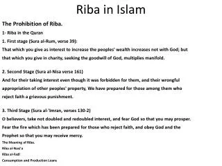 Riba in Islam