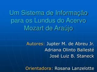 um sistema de informa o para os lundus do acervo mozart de ara jo