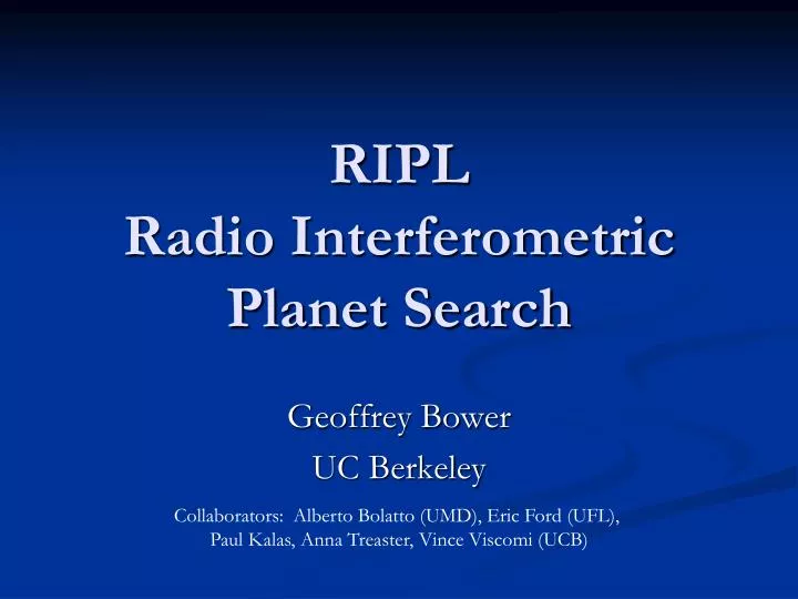 ripl radio interferometric planet search
