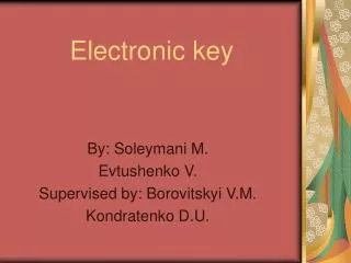 Electronic key