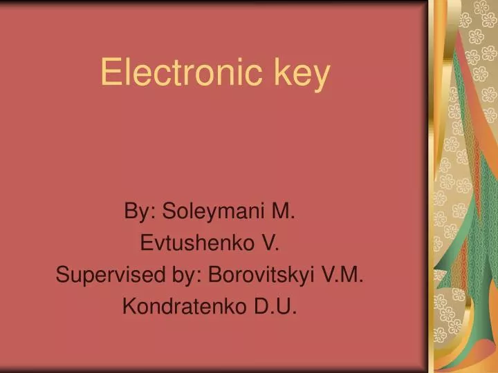 electronic key