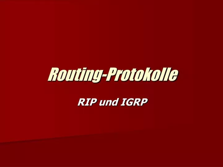routing protokolle