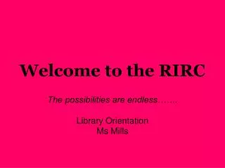 Welcome to the RIRC