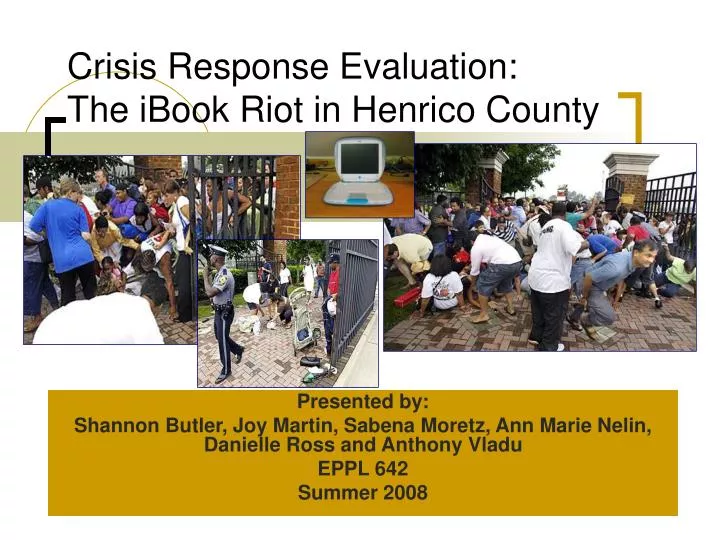 crisis response evaluation the ibook riot in henrico county