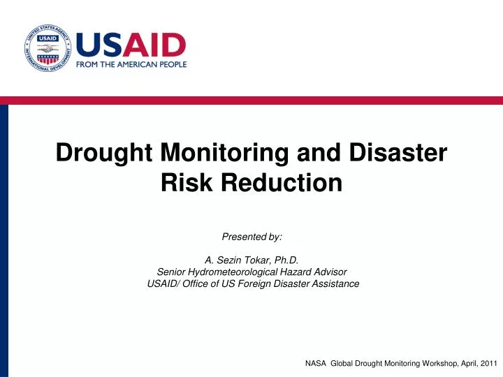 drought monitoring and disaster risk reduction