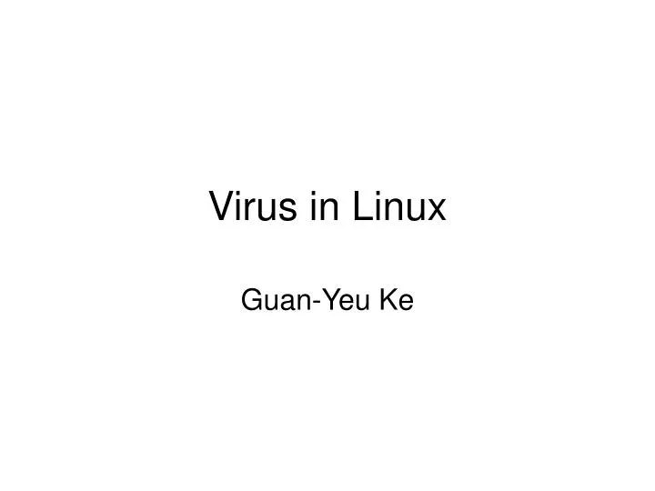 virus in linux