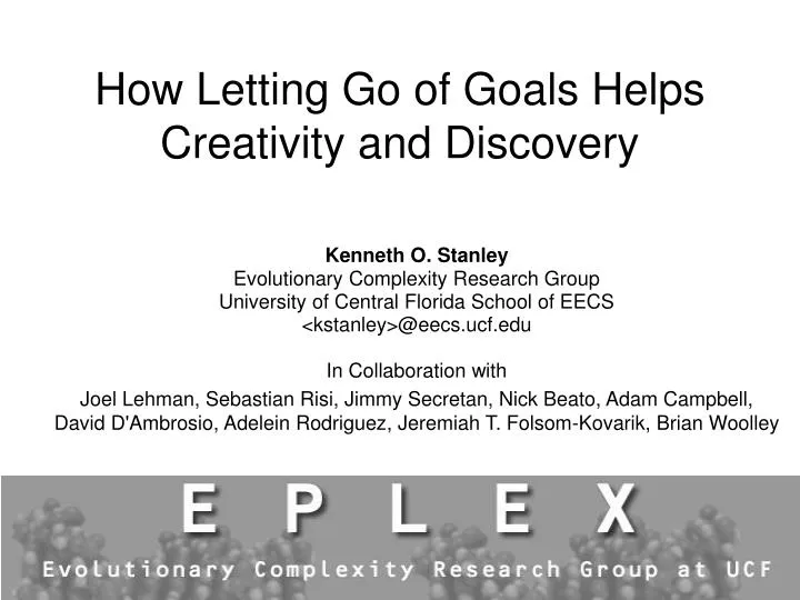 how letting go of goals helps creativity and discovery