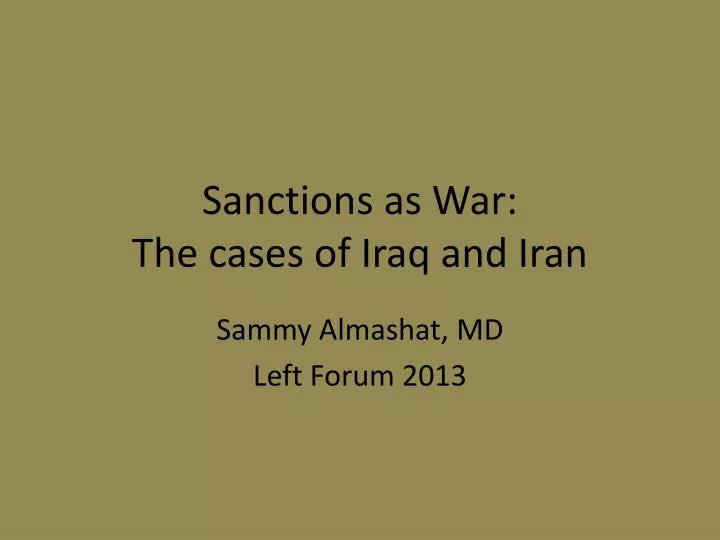 sanctions as war the cases of iraq and iran