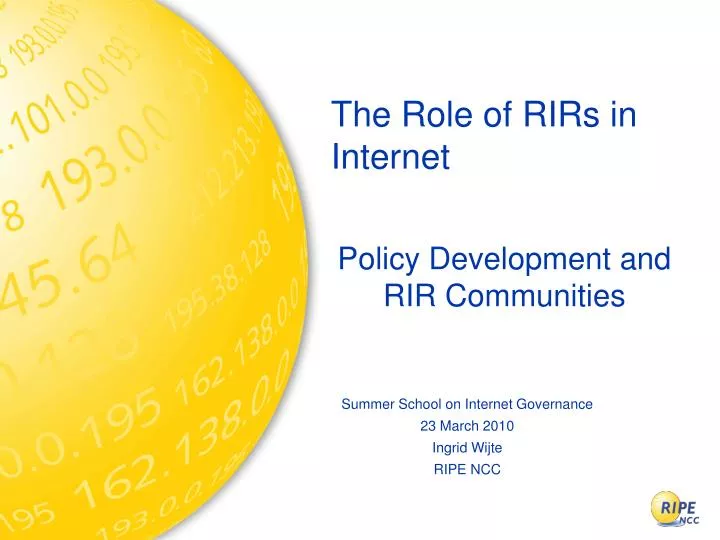 the role of rirs in internet