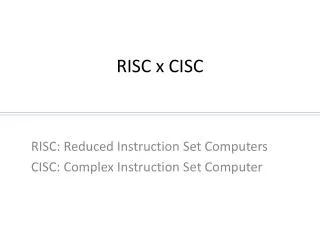risc x cisc