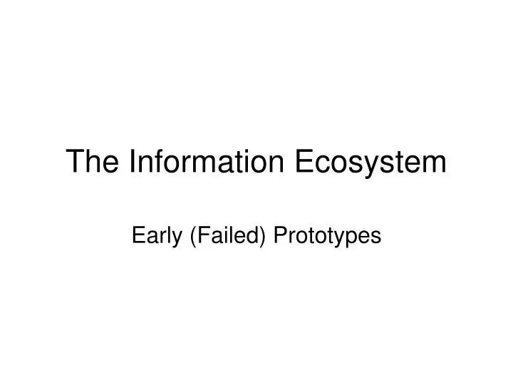 the information ecosystem