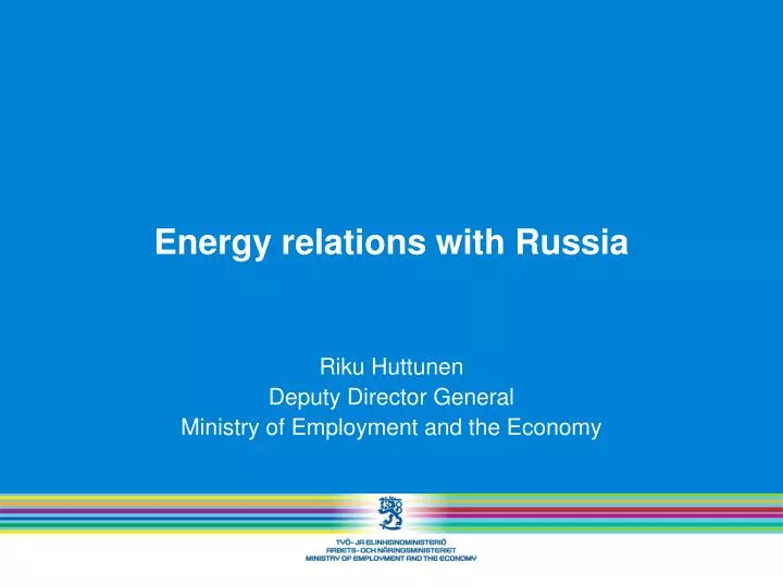 energy relations with russia