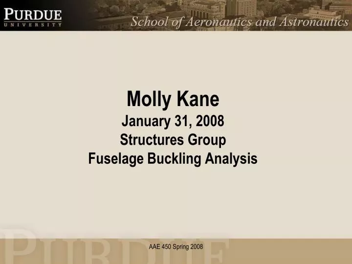 molly kane january 31 2008 structures group fuselage buckling analysis