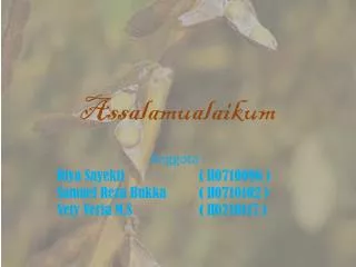 assalamualaikum