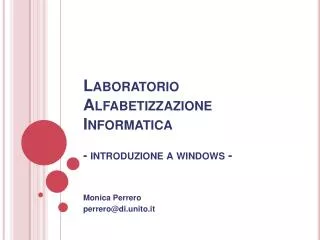 laboratorio alfabetizzazione informatica introduzione a windows