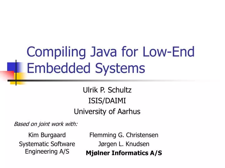 compiling java for low end embedded systems