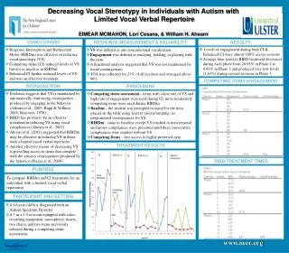 Decreasing Vocal Stereotypy in Individuals with Autism with Limited Vocal Verbal Repertoire