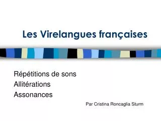 les virelangues fran aises