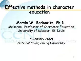 Effective methods in character education