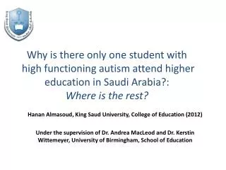 Hanan Almasoud, King Saud University, College of Education (2012)