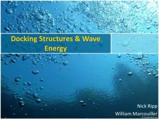 Docking Structures &amp; Wave Energy