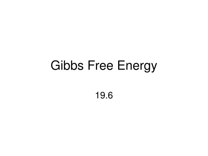 gibbs free energy
