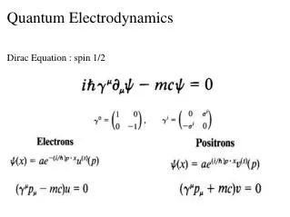 Quantum Electrodynamics