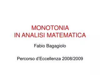 monotonia in analisi matematica