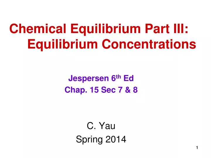 chemical equilibrium part iii equilibrium concentrations