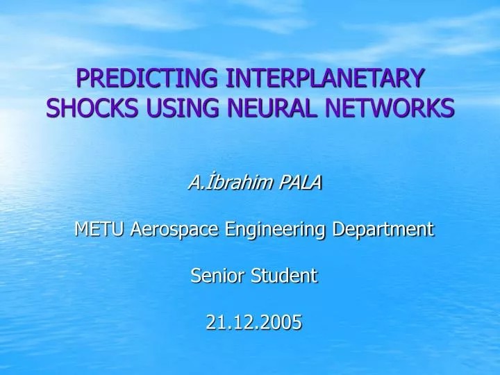 predicting interplanetary shocks using neural networks