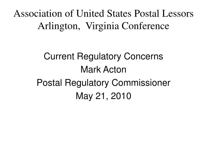association of united states postal lessors arlington virginia conference