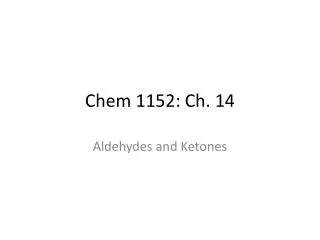 Chem 1152: Ch. 14