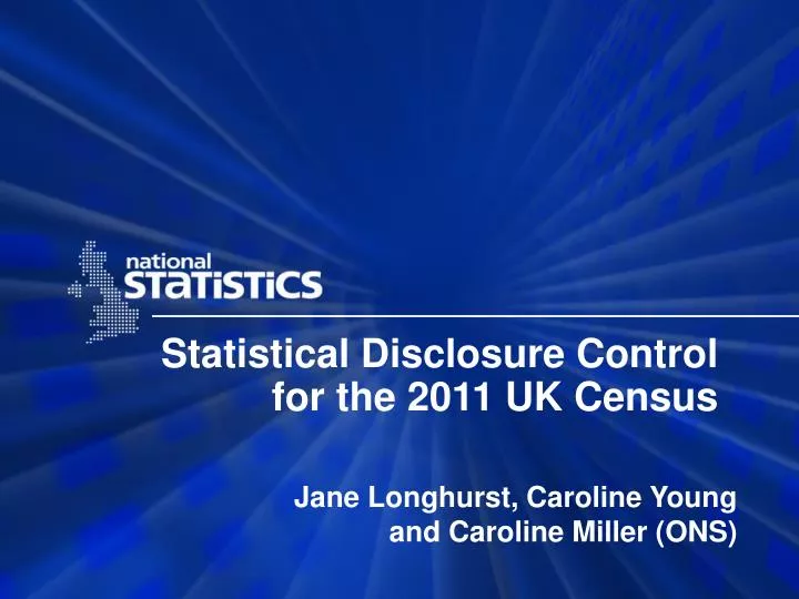statistical disclosure control for the 2011 uk census
