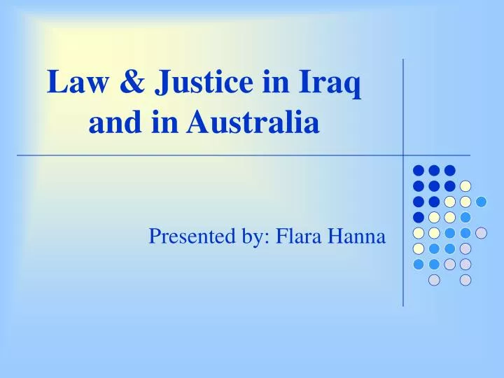 law justice in iraq and in australia