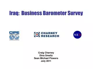 Iraq: Business Barometer Survey
