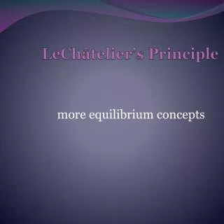 lech telier s principle