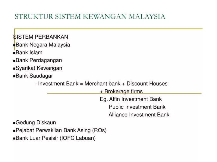 struktur sistem kewangan malaysia