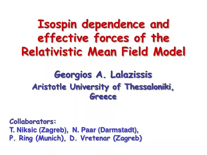isospin dependence and effective forces of the relativistic mean field model