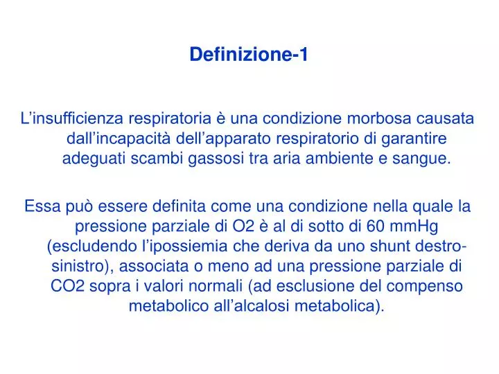 insufficienza respiratoria definizione 1