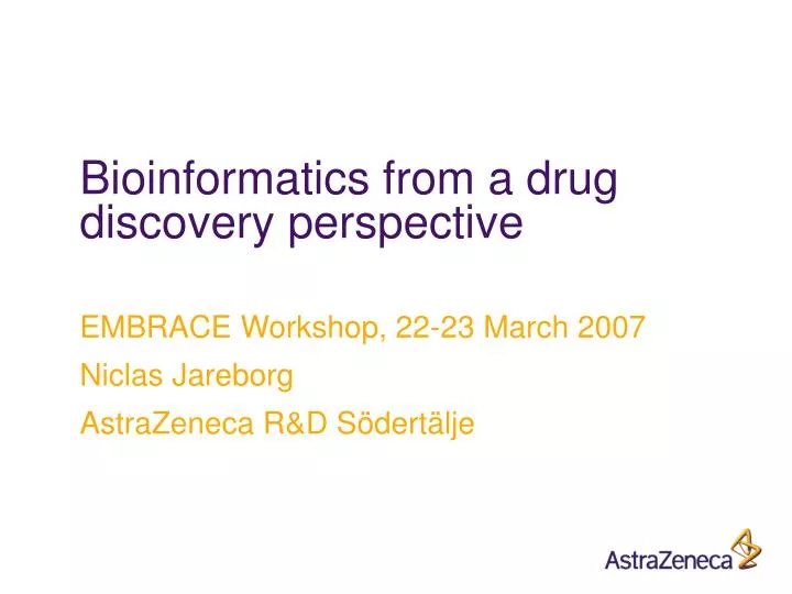 bioinformatics from a drug discovery perspective