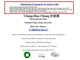 Quantum transport at nano-scale