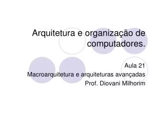 arquitetura e organiza o de computadores