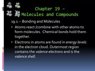 chapter 19 molecules and compounds